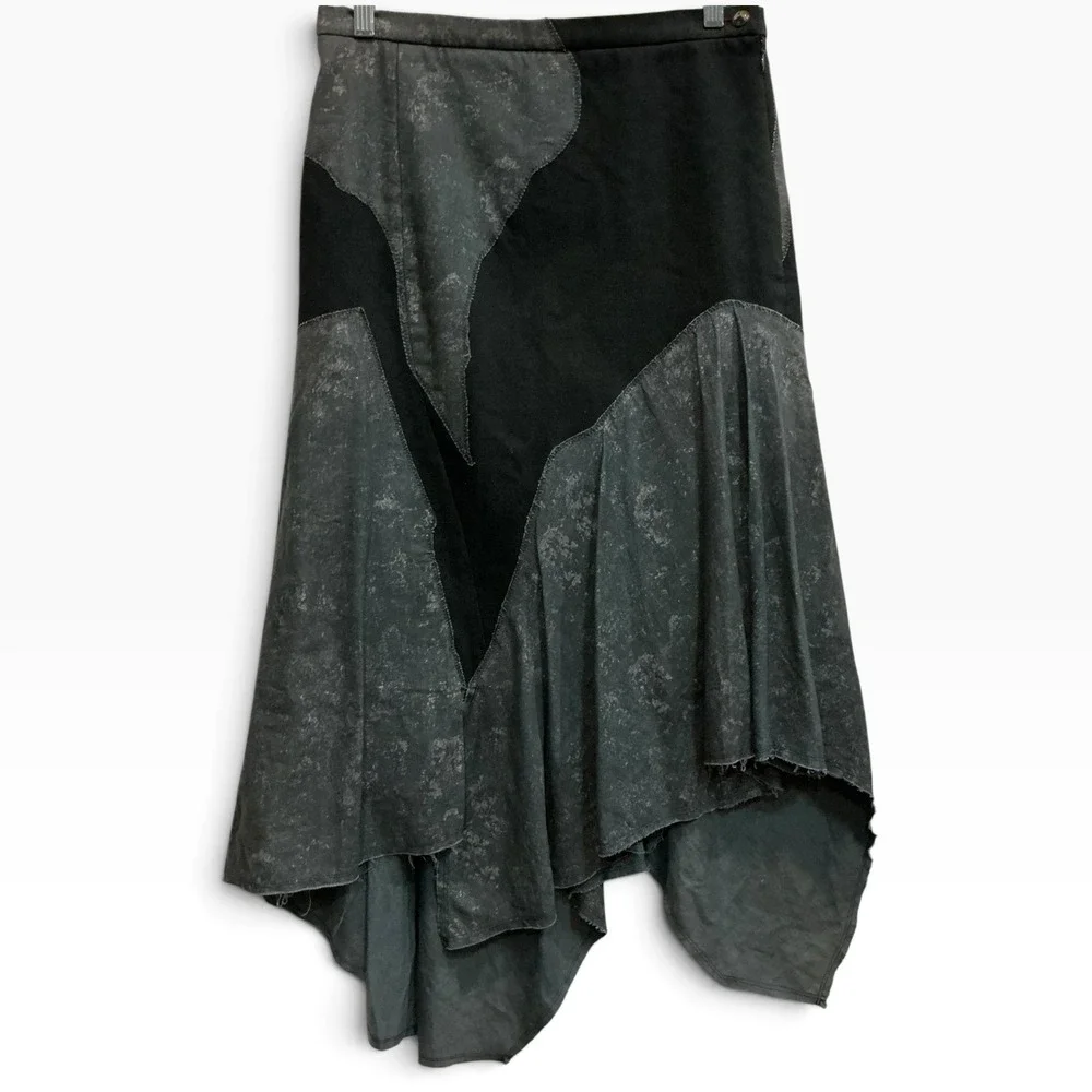 Issey Miyake Vintage 90s Y2K Avant Garde Asymmetrical Skirt Black Grey M 6 / 8